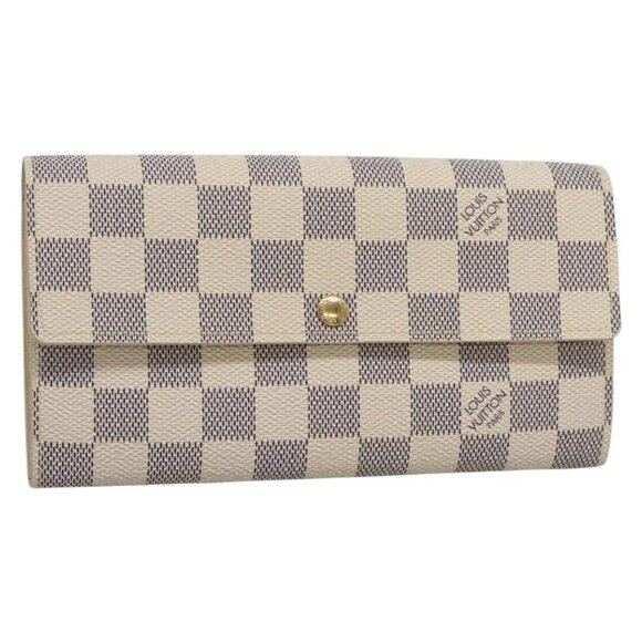 LOUIS VUITTON Damier Azur Portefeuille Sarah Long Wallet N61735 LV Auth 138500 - Picture 1 of 16